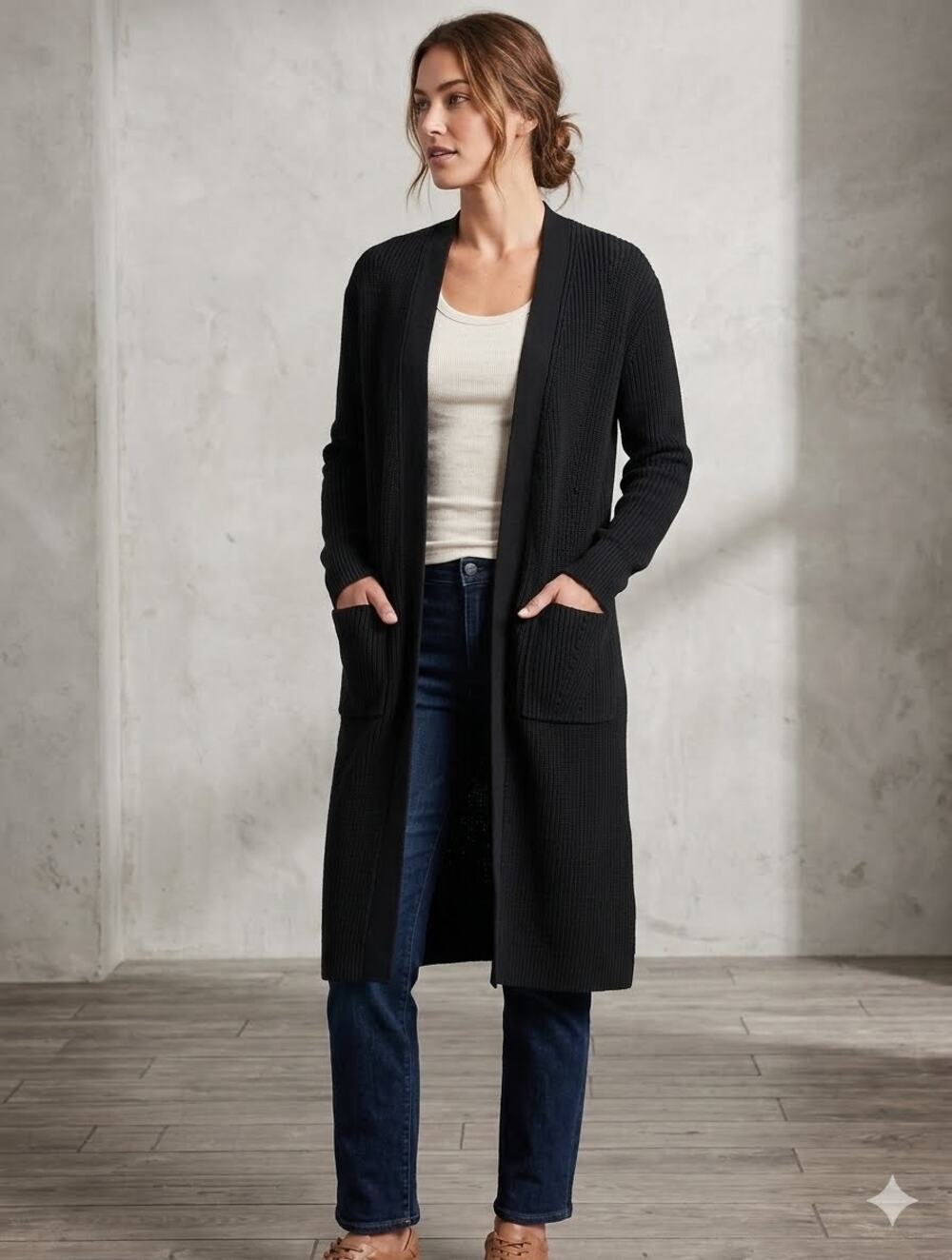 Athleta scenic Wrap long Sweater Cardigan size Medium